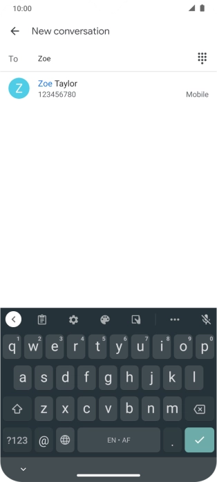 Key in the first letters of the recipient's name and press the required contact.