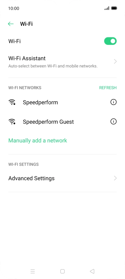 Press the required Wi-Fi network.