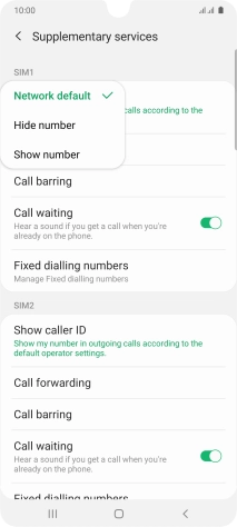 Press Show number to turn on caller identification.