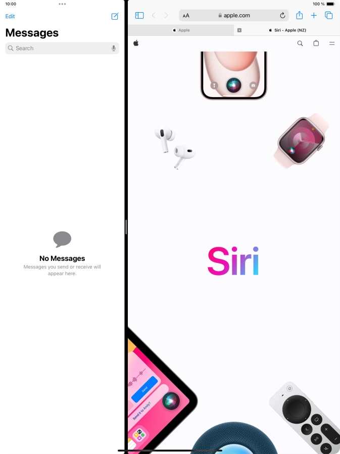 The applications are now displayed on a split screen.