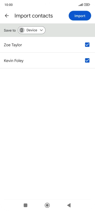 Press the fields next to the required contacts to select them.
