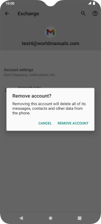 Press REMOVE ACCOUNT.