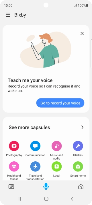 Say, in your own words, what you would like your phone to do, e.g.: CAMERA, CALL [contact], SEARCH THE WEB FOR [information].