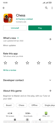 Press Uninstall.
