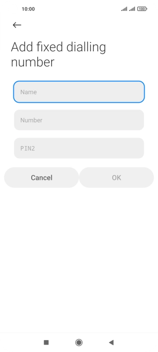 Press Name and key in the required name.