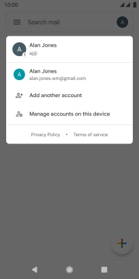 Press the required account.