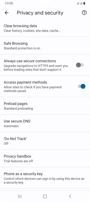 Press Clear browsing data.