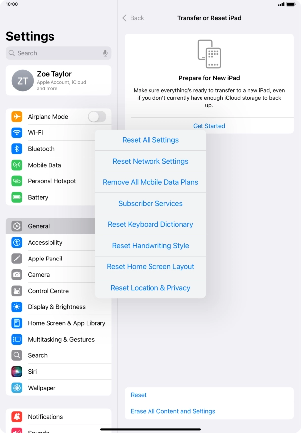 Press Reset All Settings.