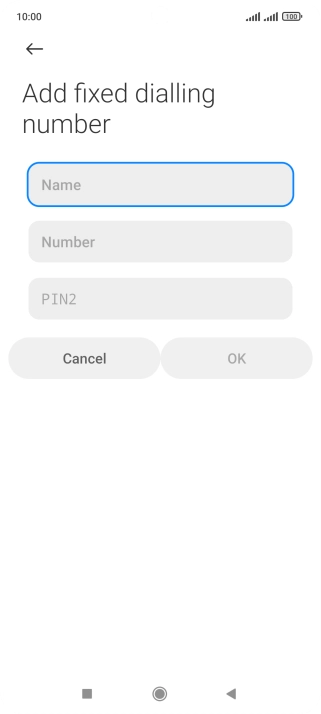 Press Name and key in the required name.