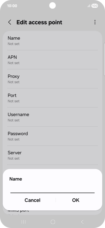 Key in Vodafone MMS and press OK.