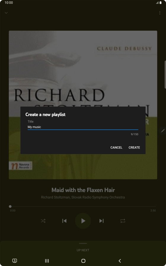 Key in a name for the playlist and press CREATE.