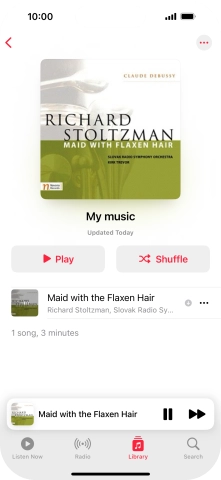Press the song title.