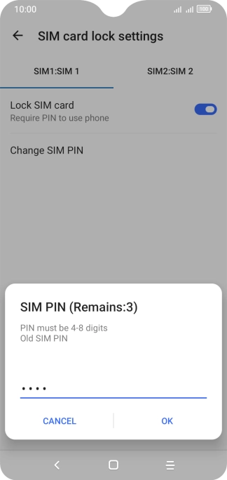 Key in your current PIN and press OK.