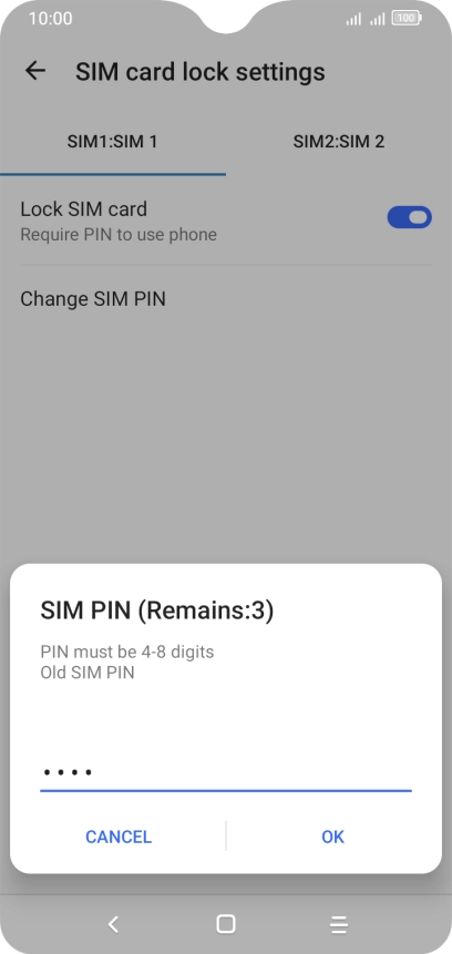 Key in your current PIN and press OK.