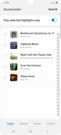 Press the required ring tones to hear them.