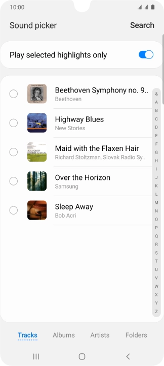 Press the required ring tones to hear them.
