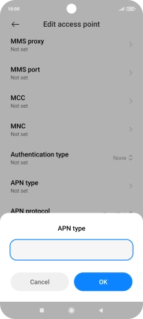 Key in mms and press OK.