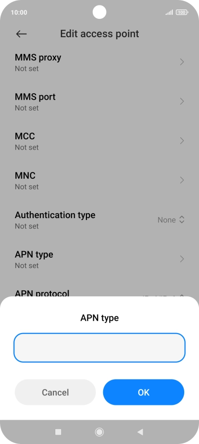 Key in mms and press OK.