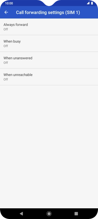 Press the required divert type.
