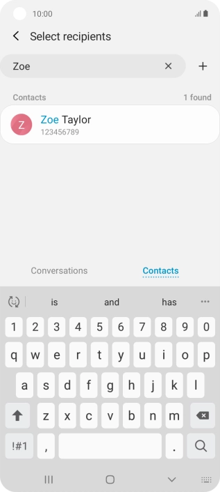 Press the required contact.