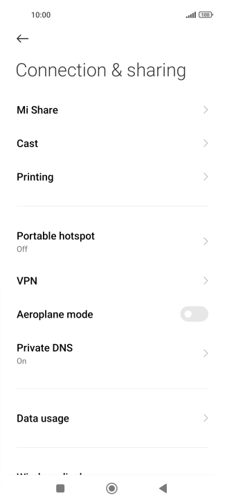 Press Data usage.