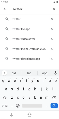 Key in Twitter and press the search icon.