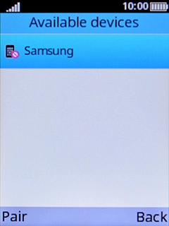 Highlight the required Bluetooth device.