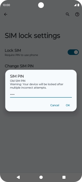 Key in your current PIN and press OK.