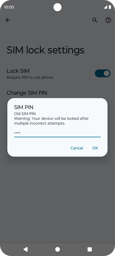Key in your current PIN and press OK.