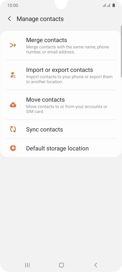 Press Import or export contacts.