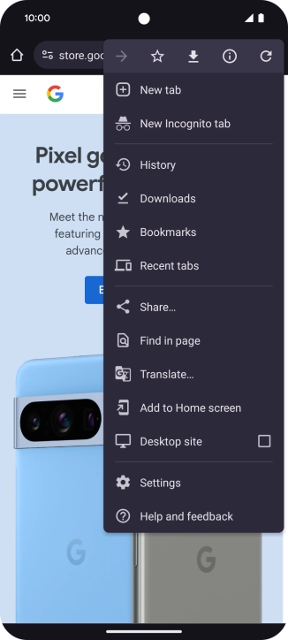 Press Settings.