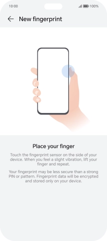 Follow the instructions on the screen to create the phone lock code using your fingerprint.