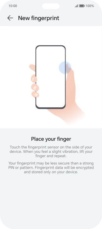 Follow the instructions on the screen to create the phone lock code using your fingerprint.
