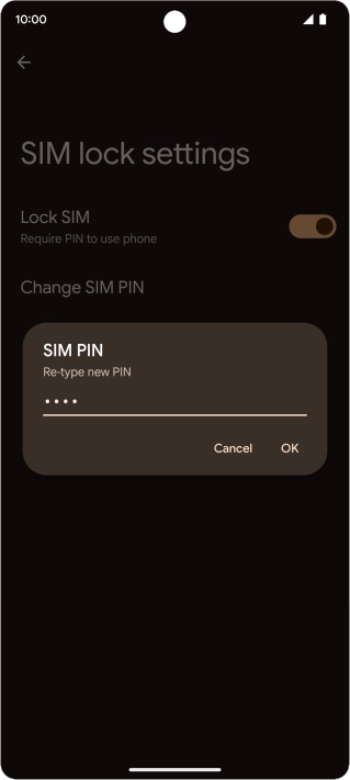 Key in the new PIN again and press OK.