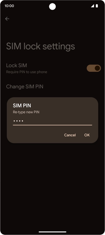 Key in the new PIN again and press OK.