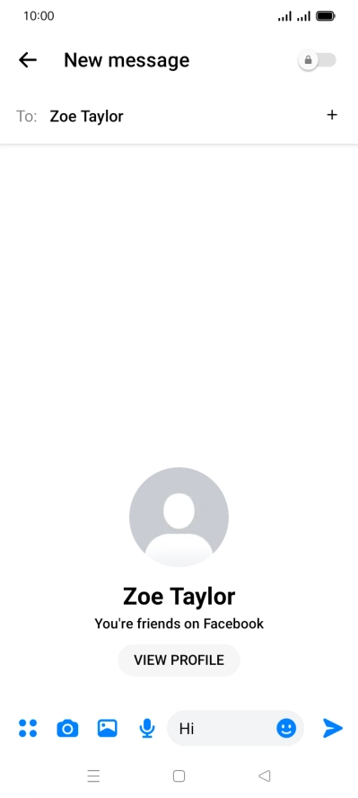 Write the required message and press the send icon.