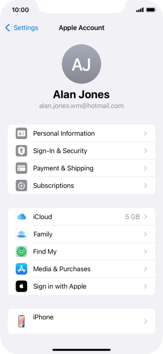 Press iCloud.