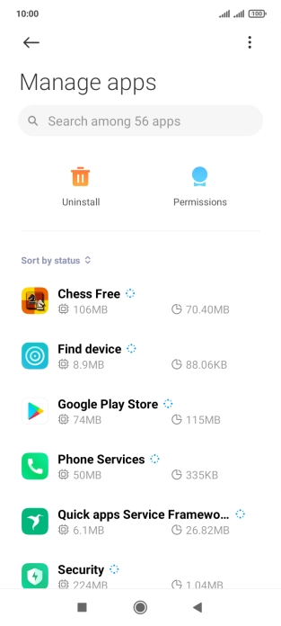 Press the required app.