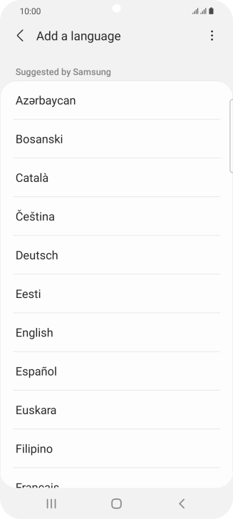 Press the required language.