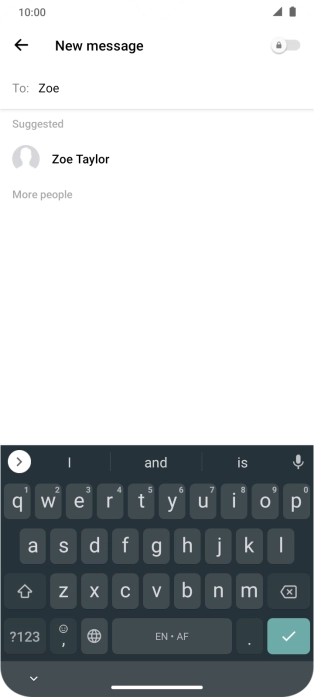 Key in the first letters of the recipient's name and press the required contact.