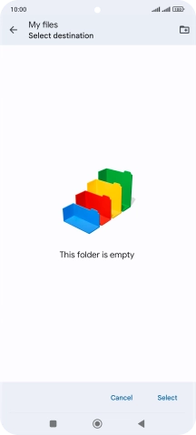 To create a new folder, press the new folder icon and follow the instructions on the screen to create a new folder.