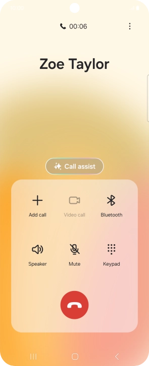 Press Call assist during a call.