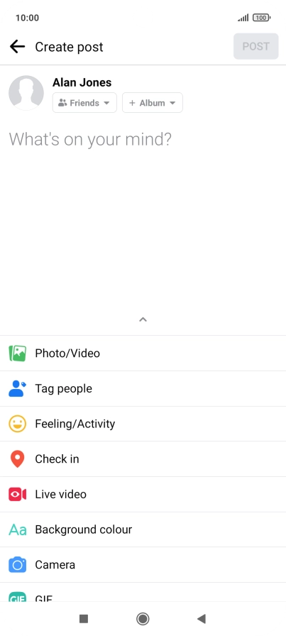 Press the text input field.