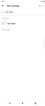 Key in the first letters of the recipient's name and press the required contact.