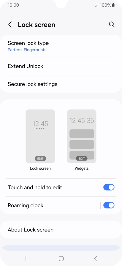 Press Screen lock type and key in the additional phone lock code you created earlier.