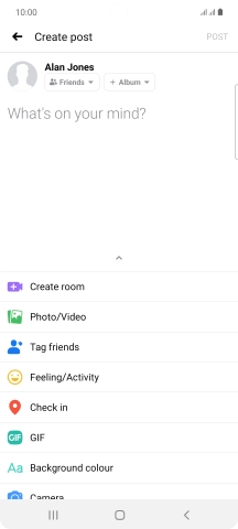 Press the text input field and key in the required text.