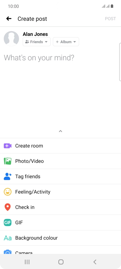 Press the text input field and key in the required text.