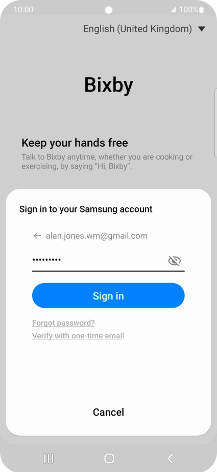 Press Sign in.