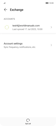 Press the required email account.