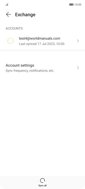 Press the required email account.